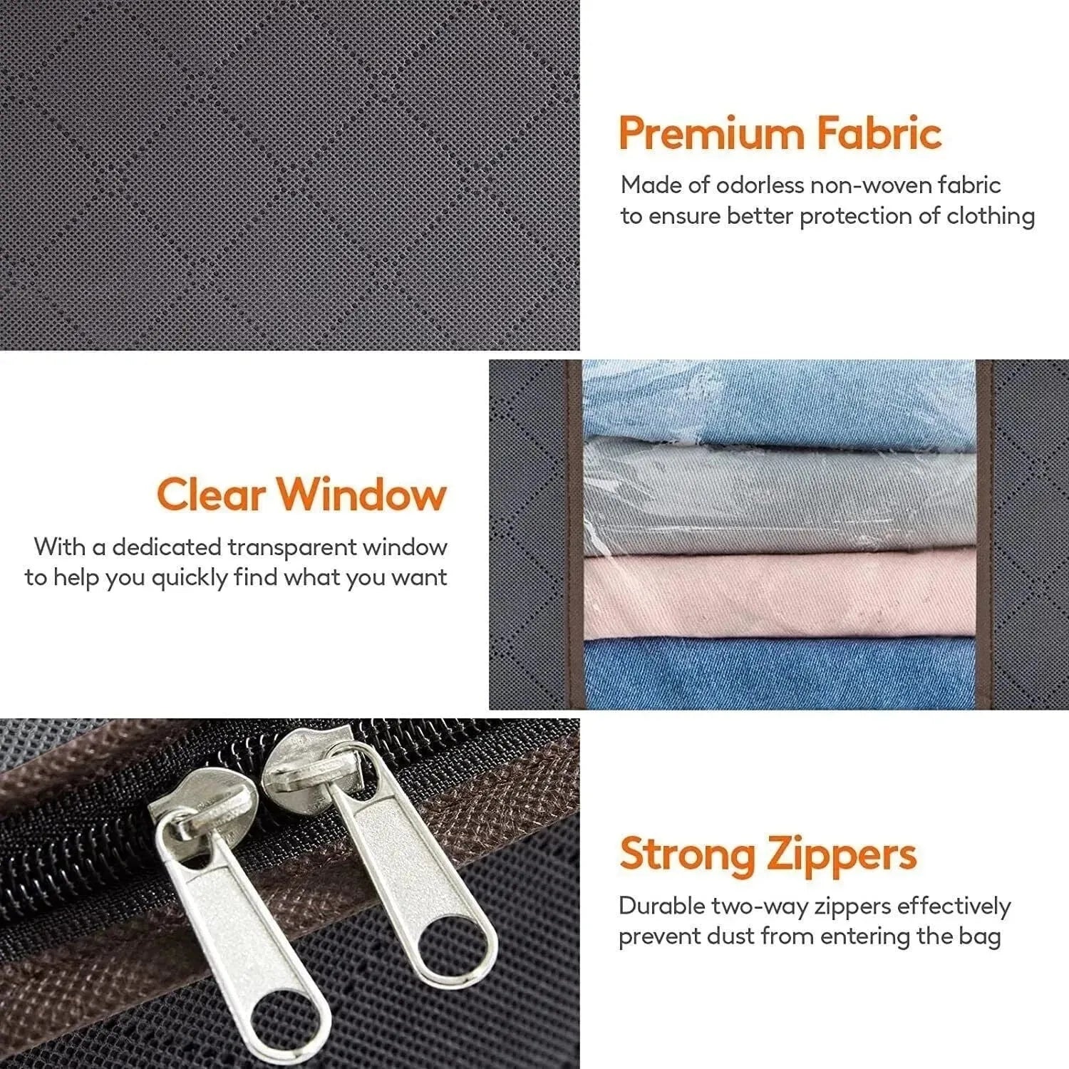 4Pcs Clothes Storage Bags Zipped Organizer - Mel Store