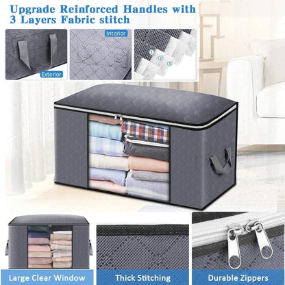 4Pcs Clothes Storage Bags Zipped Organizer - Mel Store
