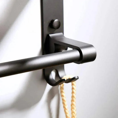 Bathroom Towel Rack - Wall-mounted Matt Black Space Aluminum Design - Mel Store