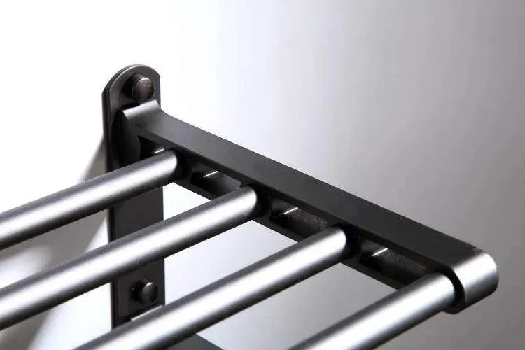 Bathroom Towel Rack - Wall-mounted Matt Black Space Aluminum Design - Mel Store