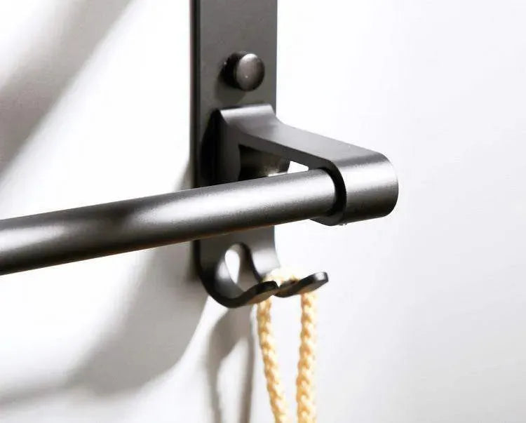 Bathroom Towel Rack - Wall-mounted Matt Black Space Aluminum Design - Mel Store