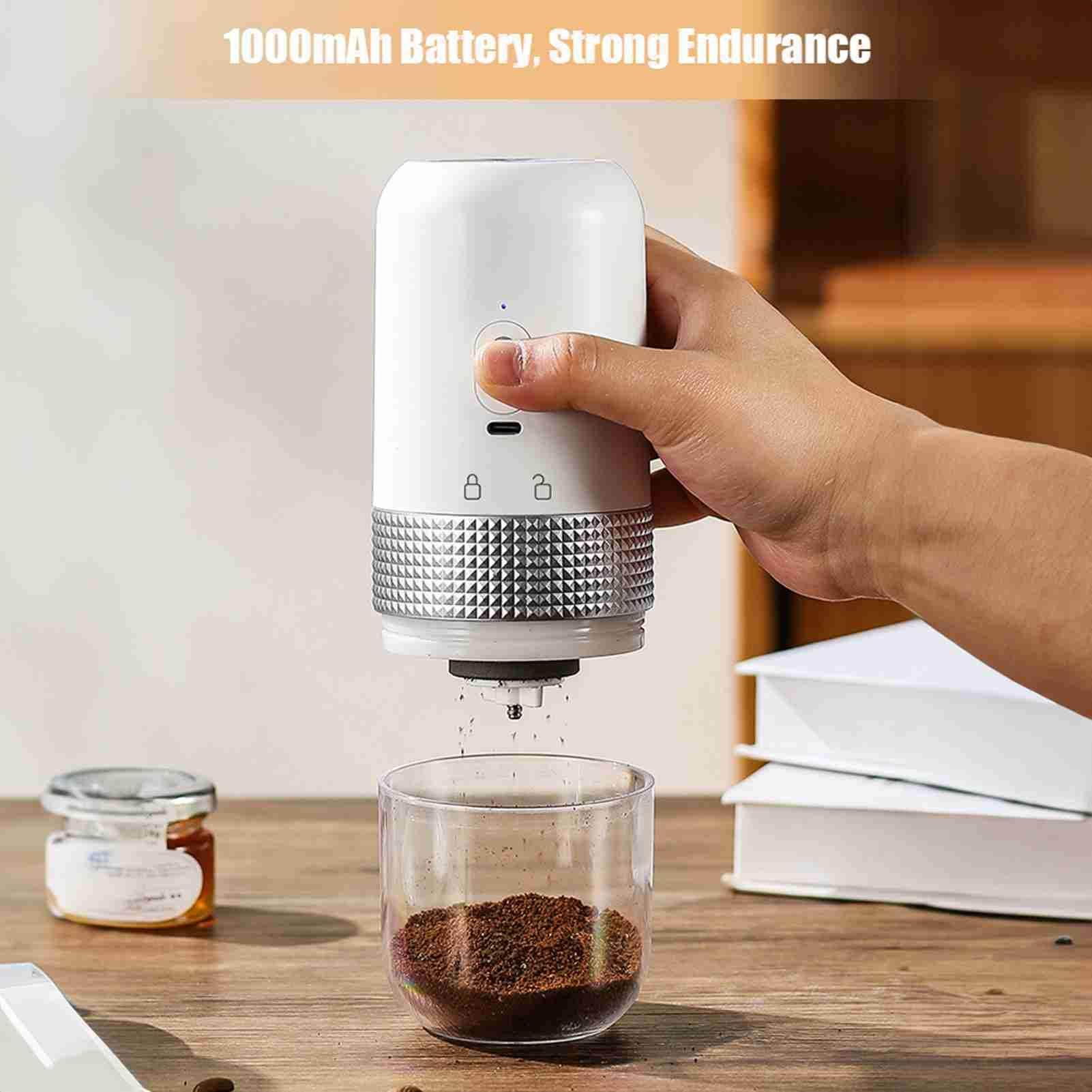 Electric Coffee Grinder with Adjustable Grinding, Auto Stop, and USB Rechargeable Design for Household Use - Mel Store