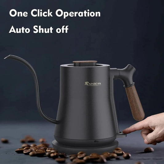 Gooseneck Electric Kettle for Perfect Pour Over Coffee and Tea, Stainless Steel Inner, Rapid Heating, Auto Shutoff UK - Mel Store