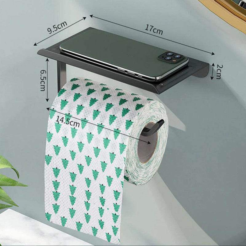 Space Aluminium Bathroom Phone Holder for Thickened Mobile Storage and Toilet Roll Paper Towel - Mel Store