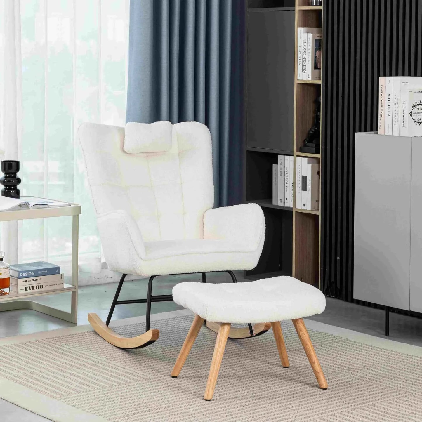 Rocking Chair Single Recliner Casual Lounger Lounge Chair Cushion For Living Room Bedroom