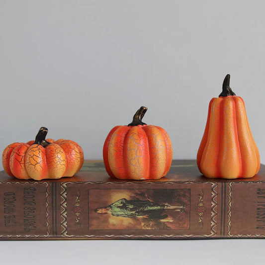 Halloween Pumpkin Lantern LED Candle Lamp - Luminous Resin Pumpkin Decoration
