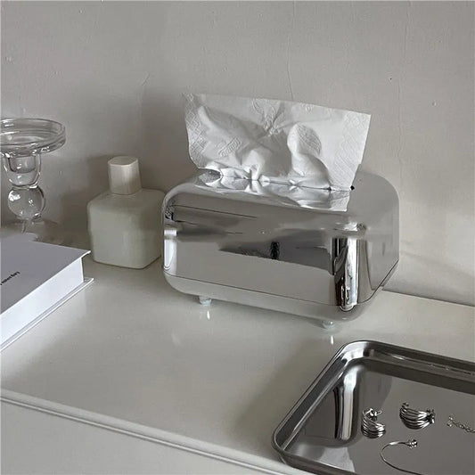 Space Silver Tissue Box - Elegant Silver Tissue Box Design - Mel Store