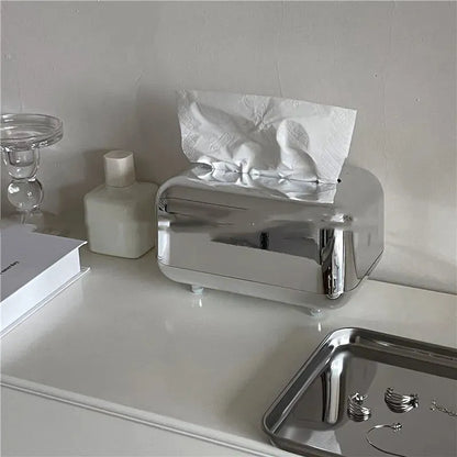 Space Silver Tissue Box - Elegant Silver Tissue Box Design - Mel Store
