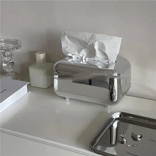Space Silver Tissue Box - Elegant Silver Tissue Box Design - Mel Store