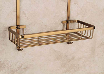 Aluminium Bathroom Pendant Rack - Antique Brushed Bronze Double-layer Mesh Basket for Stylish Organizing of Cosmetics and Toiletries - Mel Store