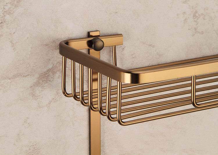 Aluminium Bathroom Pendant Rack - Antique Brushed Bronze Double-layer Mesh Basket for Stylish Organizing of Cosmetics and Toiletries - Mel Store