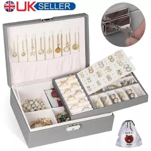 Grey Jewellery Box Organizer - Mel Store