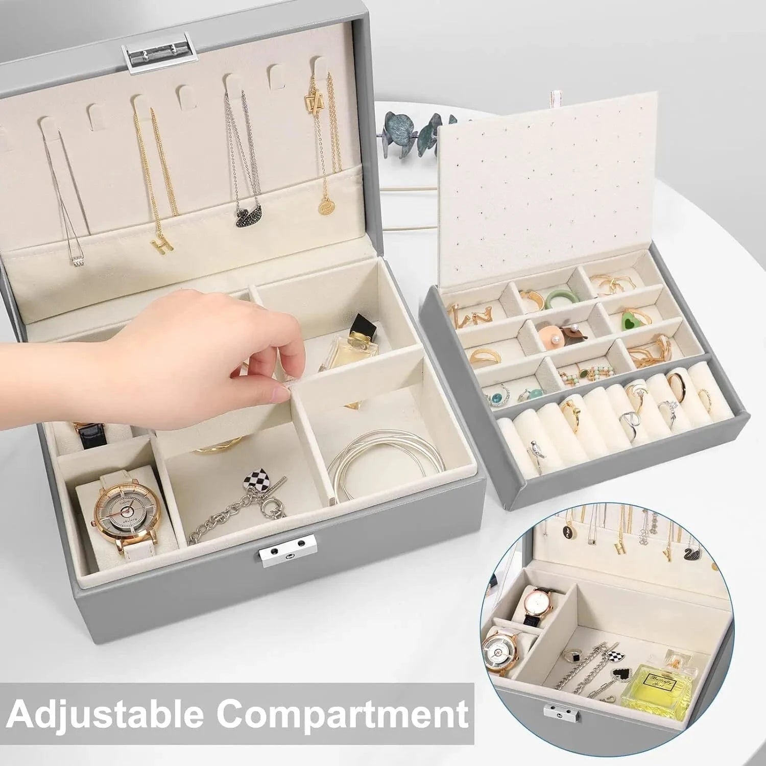 Grey Jewellery Box Organizer - Mel Store