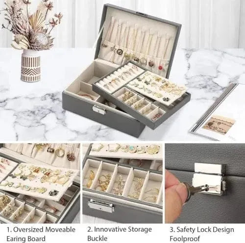 Grey Jewellery Box Organizer - Mel Store