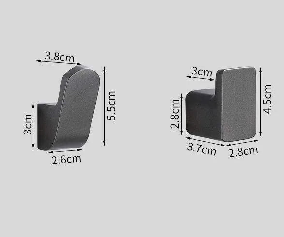 Gun Gray Space Aluminium Hook - Thickened Design for Durability - Mel Store