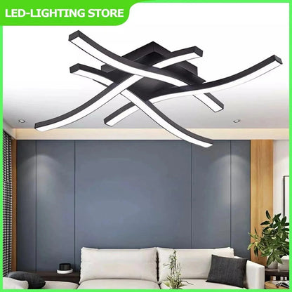 Modern LED Ceiling Light 4 Wave Design for Kitchen, Living Room, and Bedroom - Dimmable Lamp - Mel Store