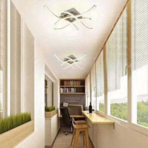 Modern LED Ceiling Light 4 Wave Design for Kitchen, Living Room, and Bedroom - Dimmable Lamp - Mel Store