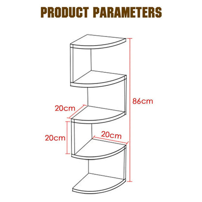 New 5 Tier Floating Wall Shelves Corner Shelf Storage Display Bookcase Unit - Mel Store