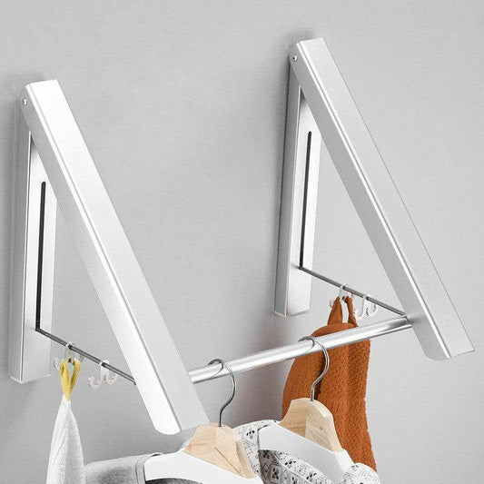 Punch Free Drying Rack - Space Aluminum Foldable Invisible Thick Clothes Drying Rack - Mel Store
