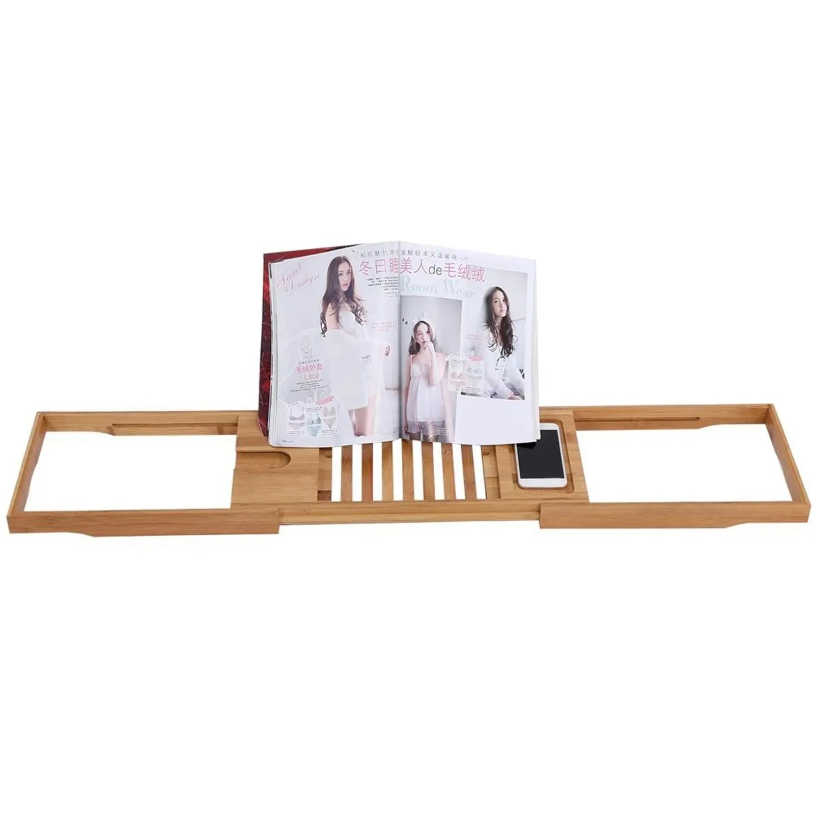 Extendable Bamboo Bathtub Rack - Mel Store