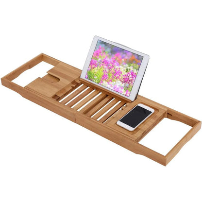 Extendable Bamboo Bathtub Rack - Mel Store