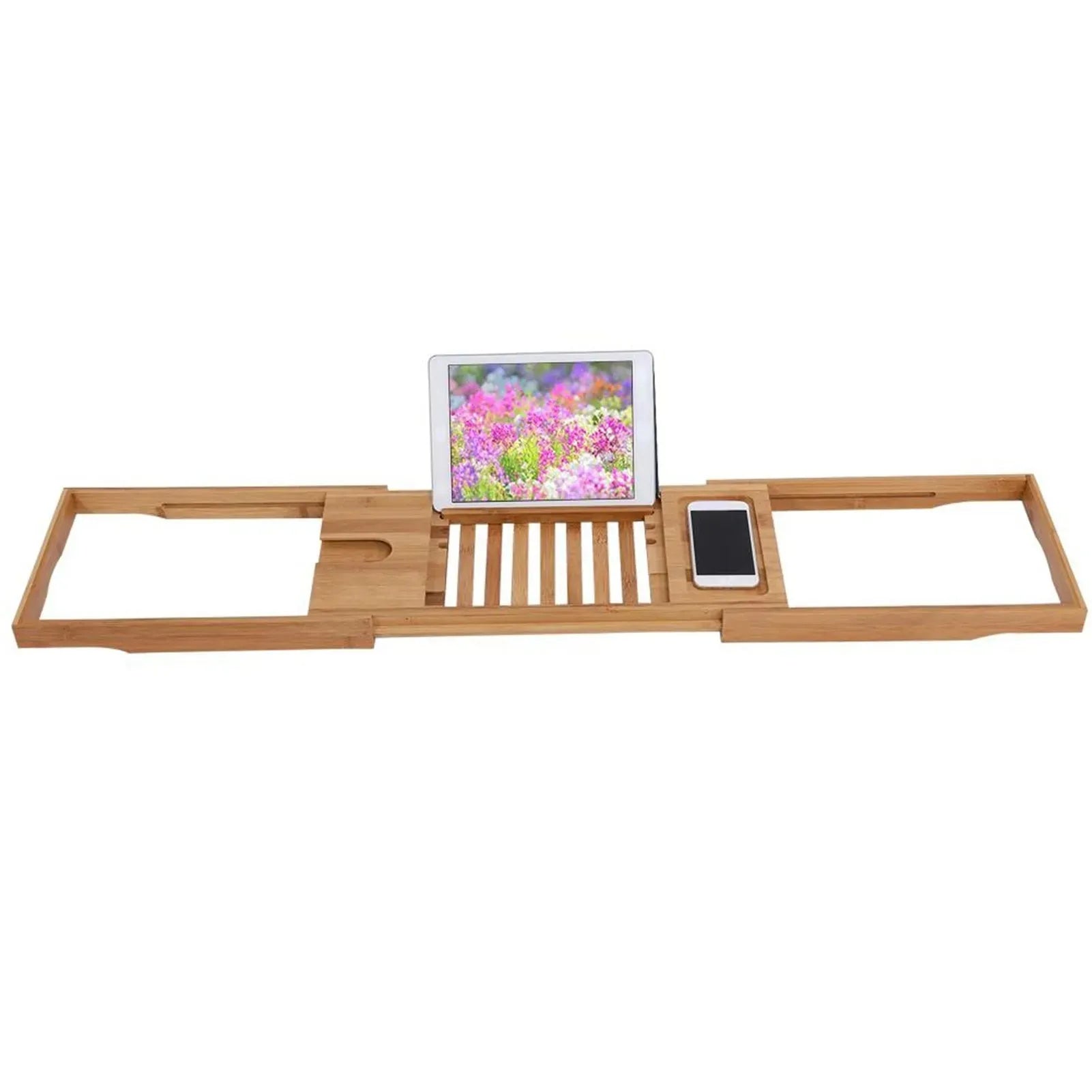 Extendable Bamboo Bathtub Rack - Mel Store