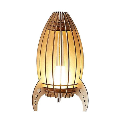 Space Rocket Night Lamp - Creative Bedside Lamp with Unique Carving Design - Mel Store