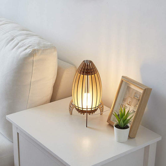 Space Rocket Night Lamp - Creative Bedside Lamp with Unique Carving Design - Mel Store