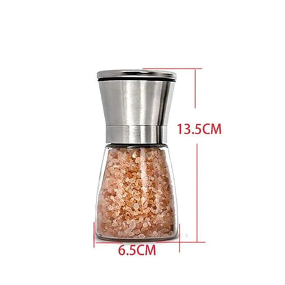 Pepper and Salt Grinder Set - 2x Adjustable Stainless Steel Mill Shakers for Coarse Grinding - Mel Store