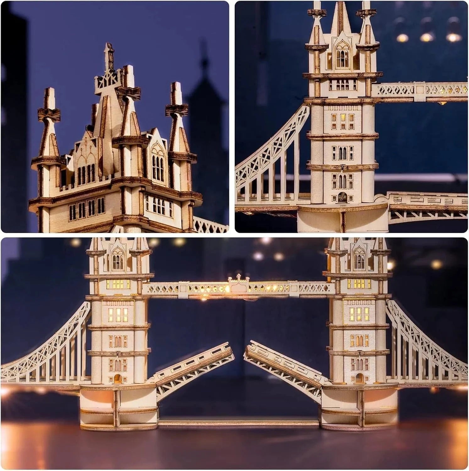 ROBOTIME London Tower Bridge 3D Puzzle Wooden Model Kit - Mel Store