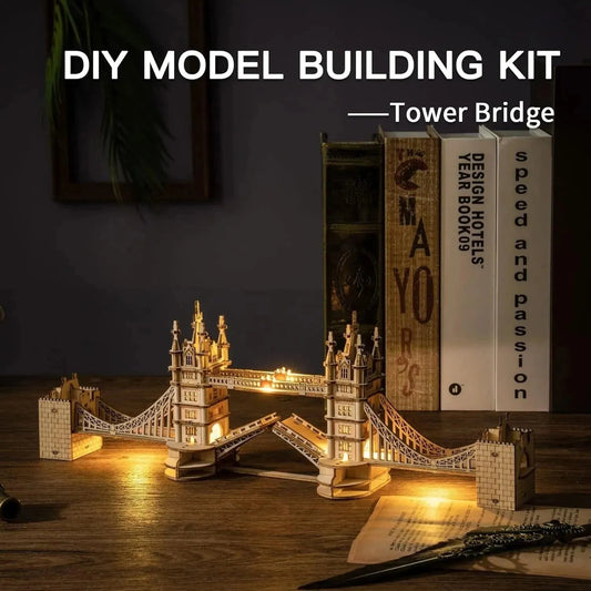 ROBOTIME London Tower Bridge 3D Puzzle Wooden Model Kit - Mel Store