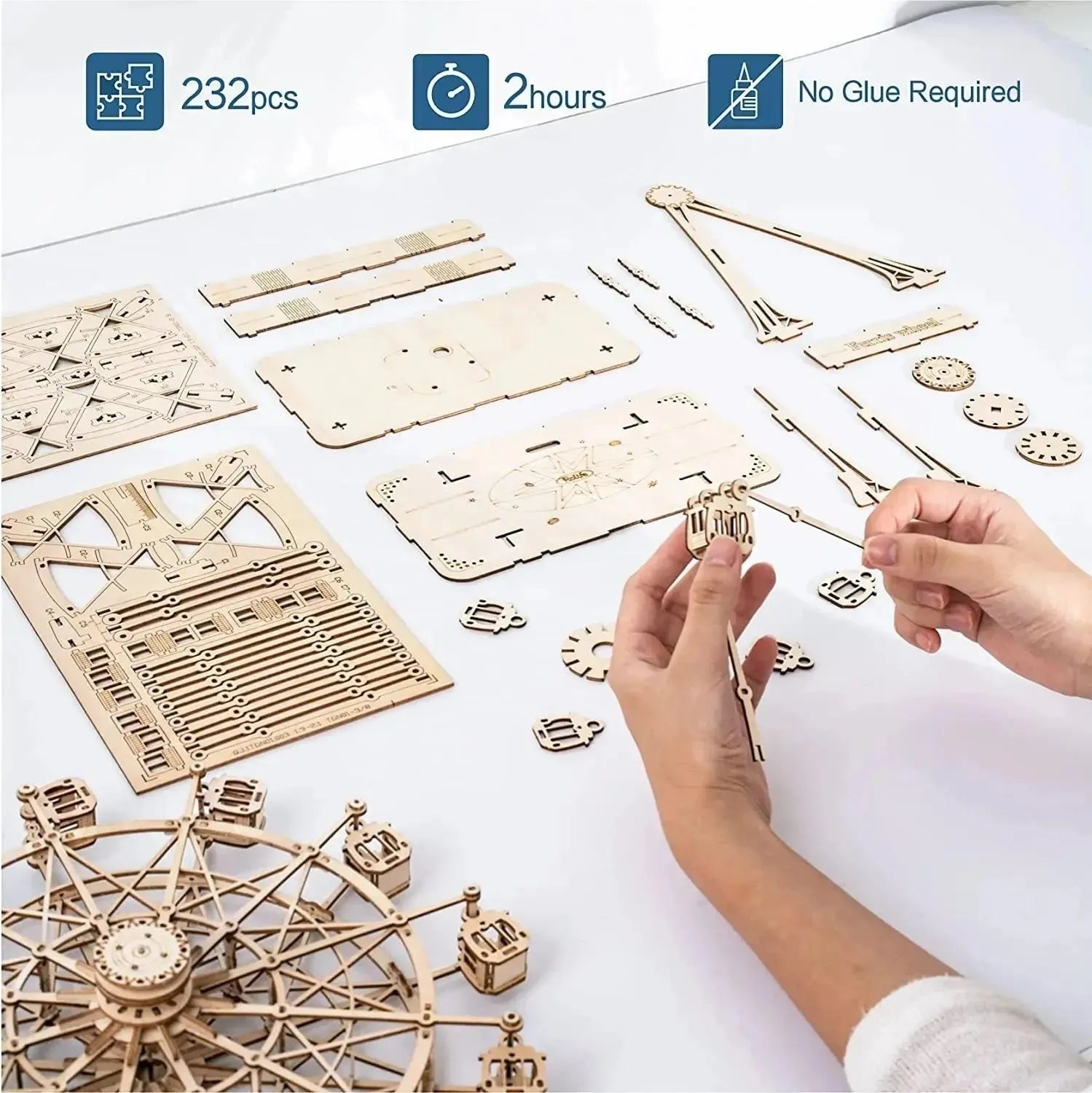 DIY Wooden Ferris Wheel Model - Mel Store