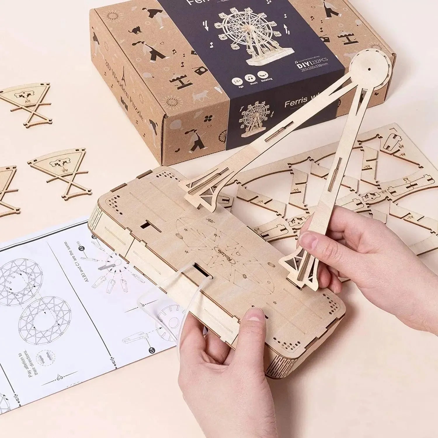 DIY Wooden Ferris Wheel Model - Mel Store