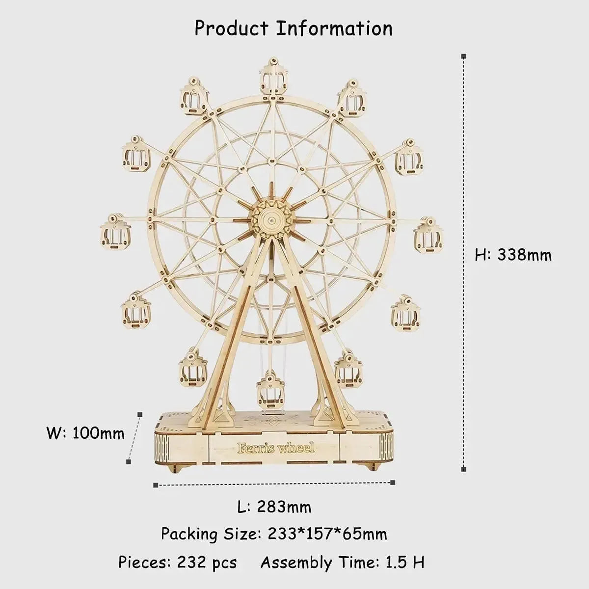 DIY Wooden Ferris Wheel Model - Mel Store
