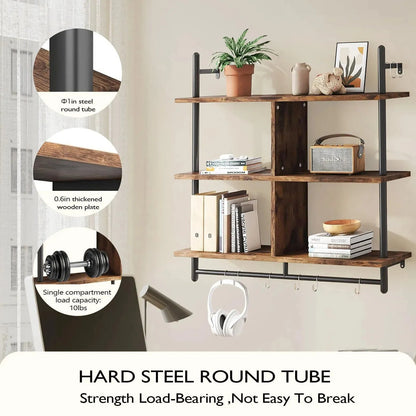 3 Tier Floating Shelf - Stylish Wall Mounted Storage Solution - Mel Store