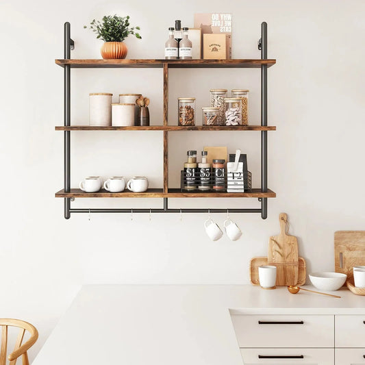 3 Tier Floating Shelf - Stylish Wall Mounted Storage Solution - Mel Store