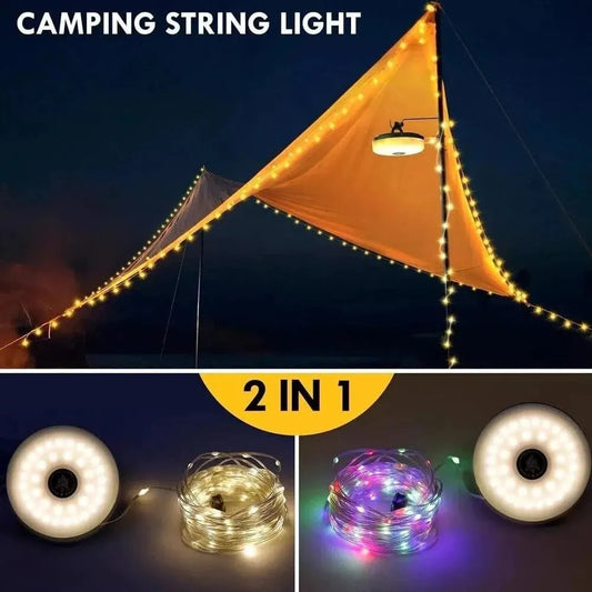 10M Outdoor Camping String Lights - Festival Tent Light with USB Charging and Hanging Design - Mel Store