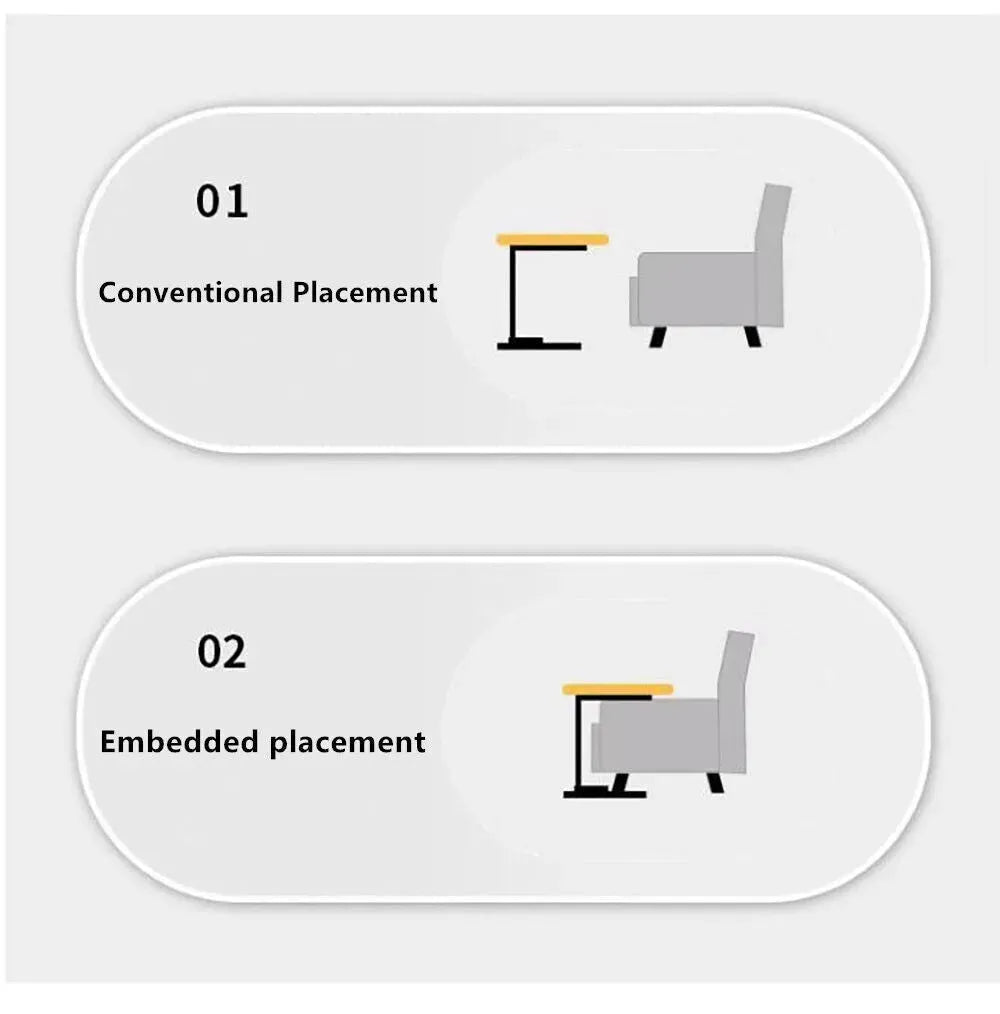 Adjustable C-Shaped Sofa Table for Living Room and Bedroom - Versatile End Table for Coffee and Laptop Use - Mel Store