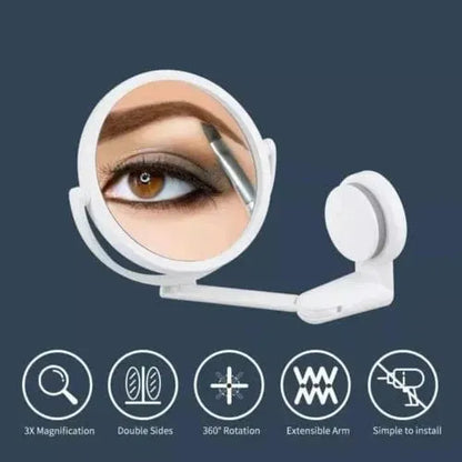 Extending Makeup Bedroom Bathroom Shaving Wall Mounted Double Side Mirror - Mel Store