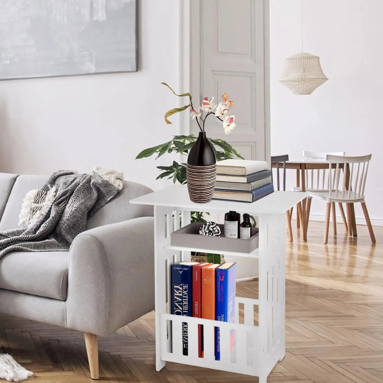 Small Bedside Table - Compact Storage Cabinet & Coffee Table - Mel Store