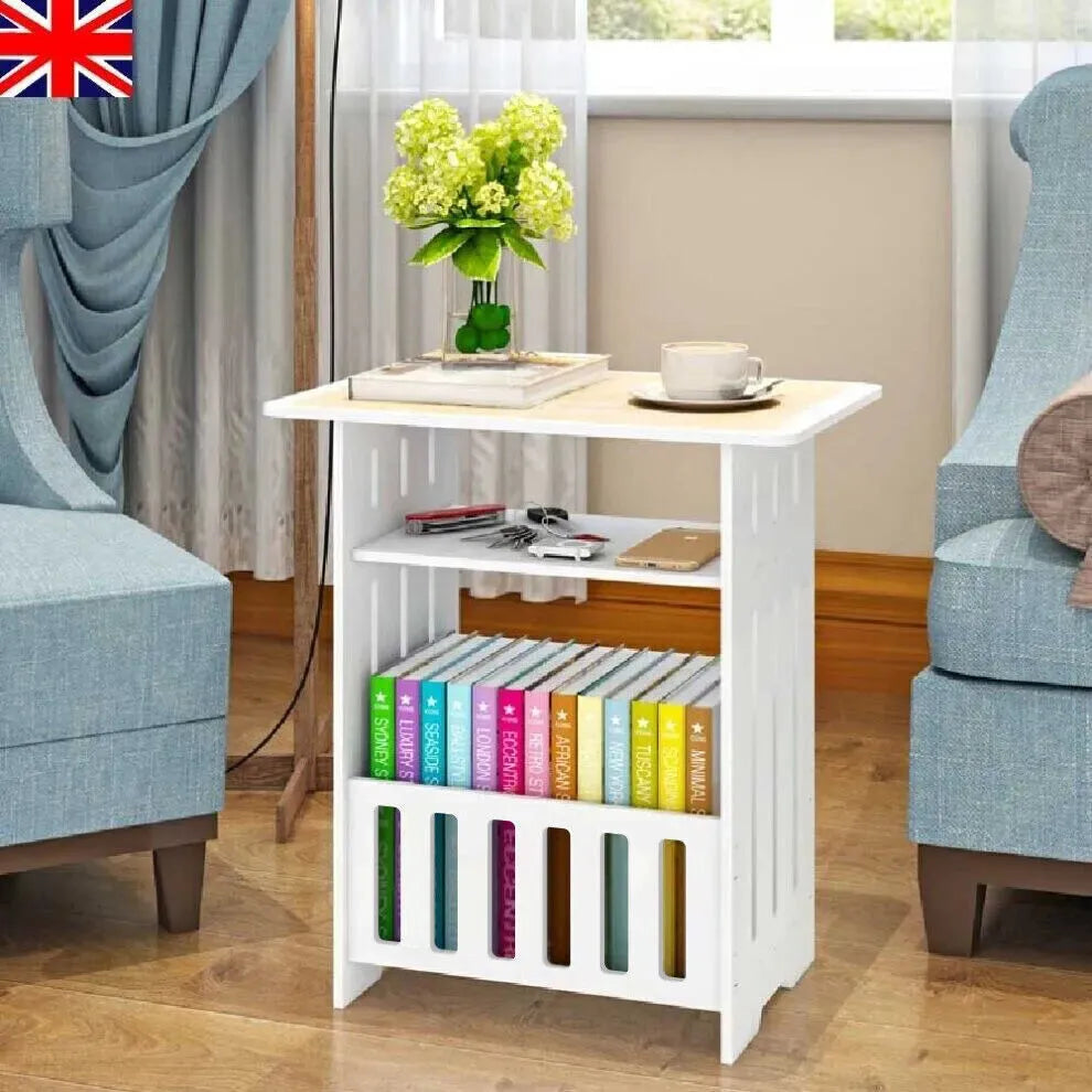 Small Bedside Table - Compact Storage Cabinet & Coffee Table - Mel Store