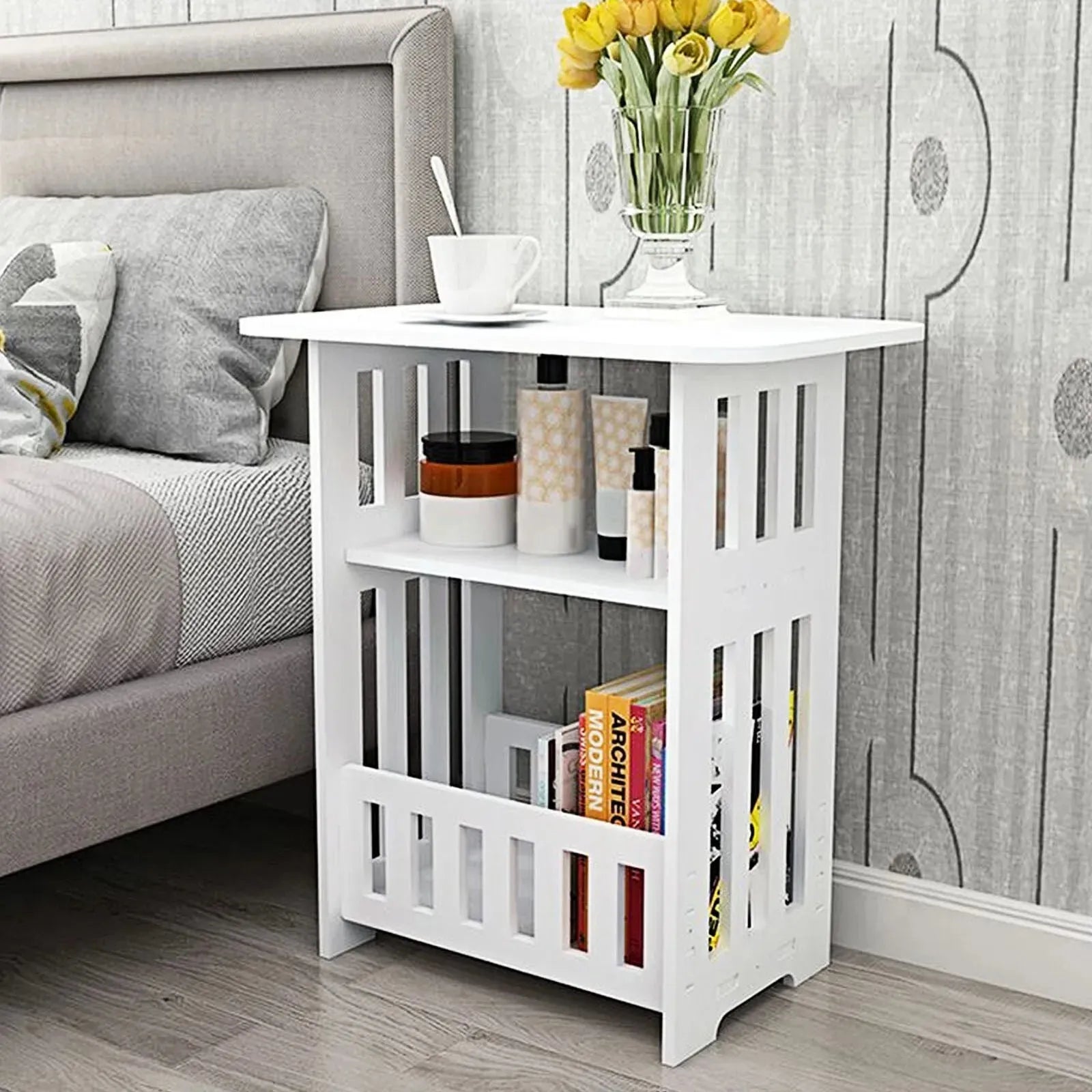 Small Bedside Table - Compact Storage Cabinet & Coffee Table - Mel Store