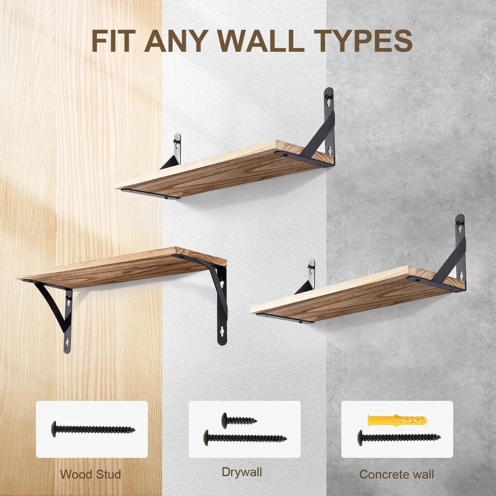 2x Wooden Floating Shelves - Mel Store