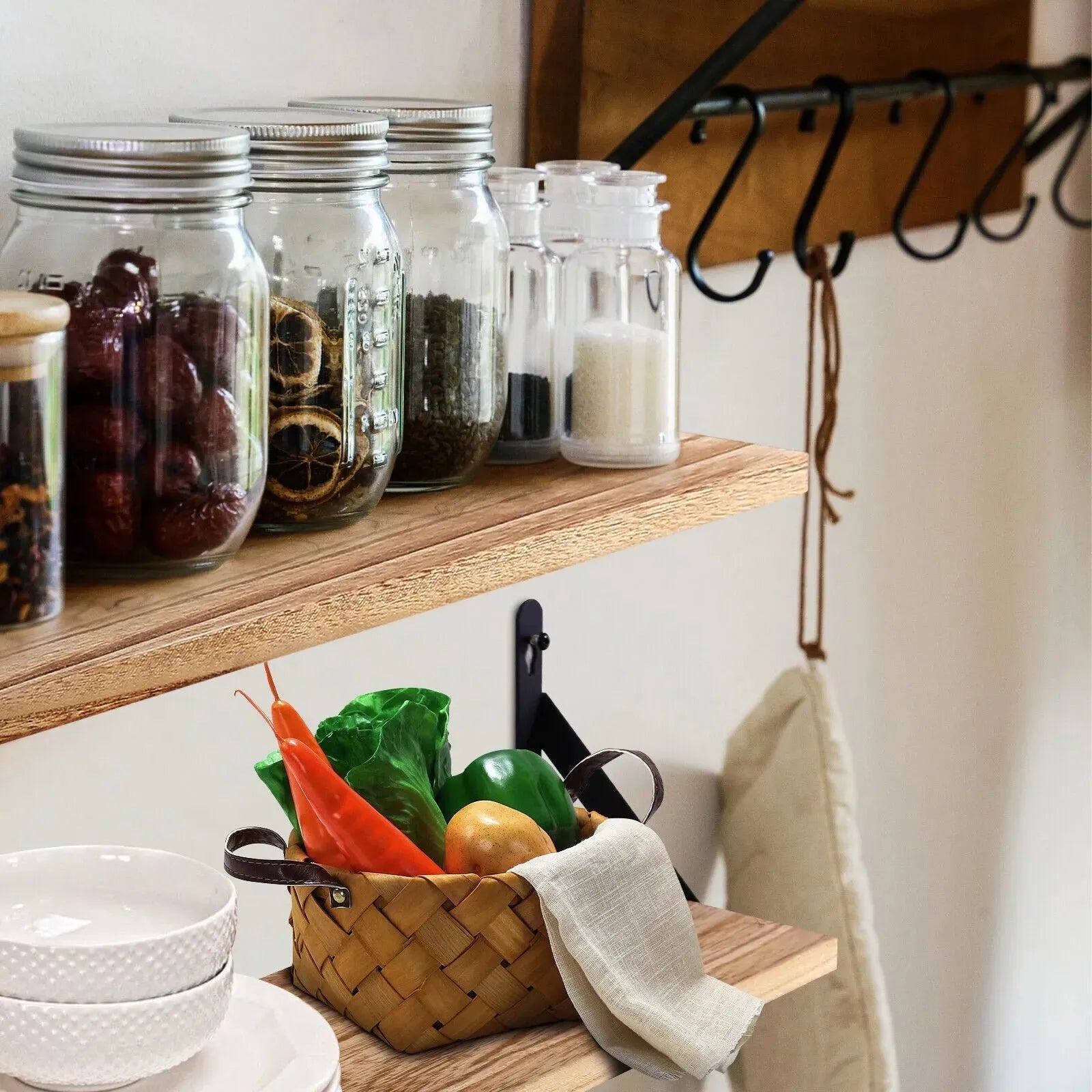 2x Wooden Floating Shelves - Mel Store