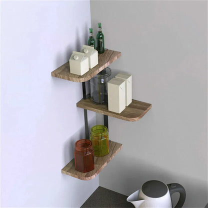 3 Tier Corner Shelf - Lucca Modern Floating Wall Shelves for Storage and Display - Mel Store