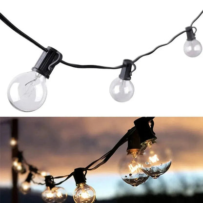 25-50FT Outdoor Festoon Lights Globe String Fairy Lights G40 Bulbs for Garden Wedding Home - Mel Store